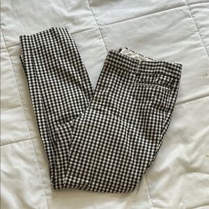 Banana Republic Black and White Cropped Gingham Pants